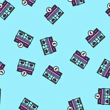 Pound shop store vector seamless pattern Illustrazione stock