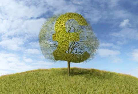 Pound sign on a tree Stock Illustration