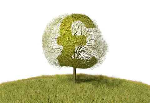 Pound sign on a tree Stock Illustration