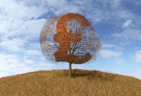 Pound sign on a tree Stock Illustration