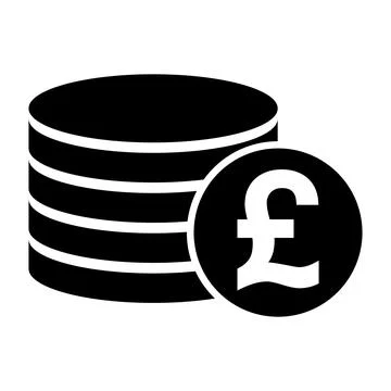 Pound stack coin, flat icon money design, cash sign vector illustration Illustrazione stock