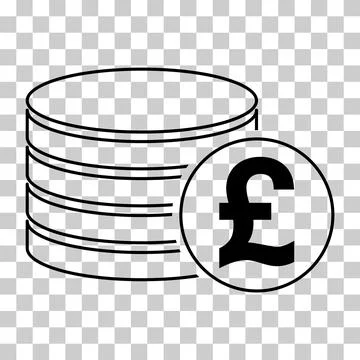 Pound stack coin, flat icon money design, cash sign vector illustration Stock Illustration