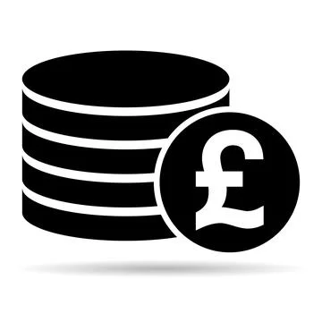 Pound stack shadow coin, flat icon money design, cash sign vector illustratio イラスト素材