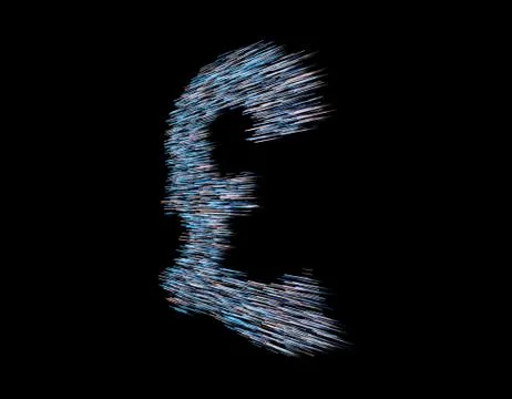 Pound sterling composed of technological data lines 스톡 일러스트