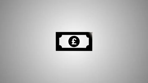 Pound sterling currency banknote icon moving in dynamic isometric perspecti.. Stock Footage 346496206