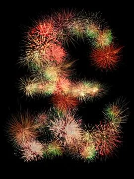 Pound sterling fireworks Stock Illustration