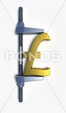 Pound sterling golden sign Stock Illustration