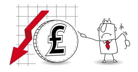 Pound sterling is growing down Stock Illustration