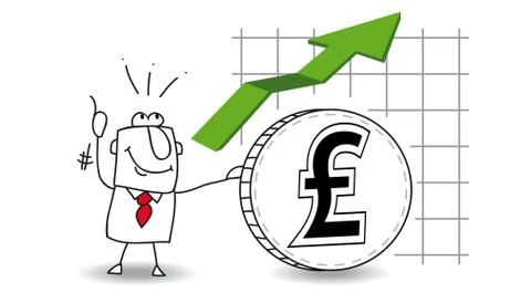 Pound sterling is growing up Stock Illustration