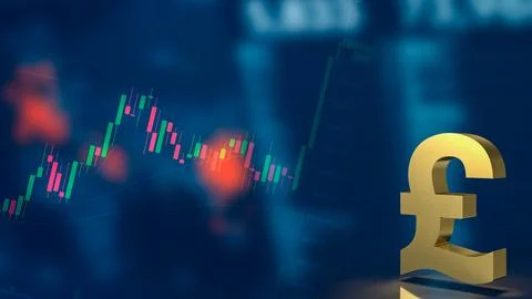 Pound symbol for business concept 3d rendering Stock Illustration
