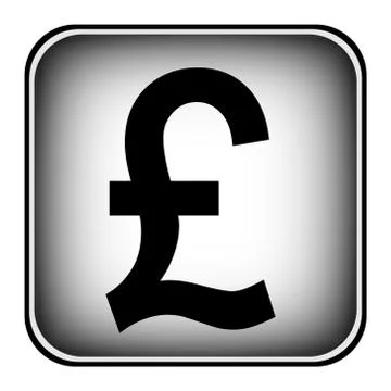 Pound symbol button Stock Illustration
