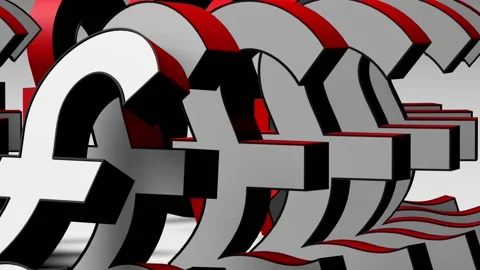 Pound Symbol Domino Effect Stock Footage 131004553