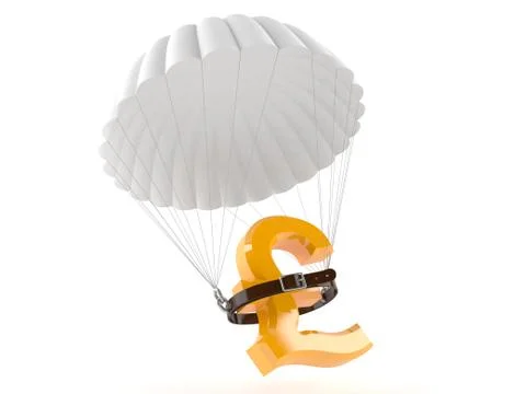 Pound symbol with parachute 스톡 일러스트