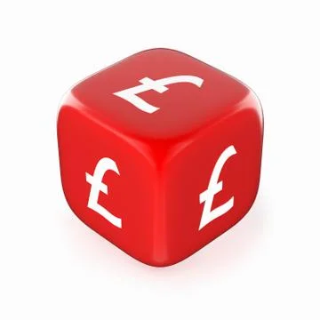 Pound Symbol on Red Dice Stock Illustration