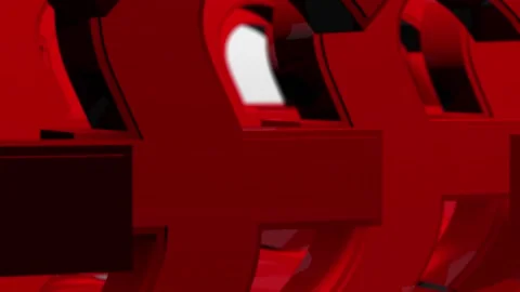 Pound Symbol Red Pattern Panorama Stock Footage 131428307