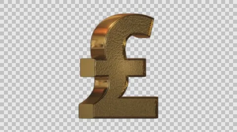 Pound Symbol Rotating witrh Alpha Channel Stock Footage 58584375