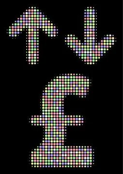 Pound Transactions Halftone Collage of Dots Illustrazione stock