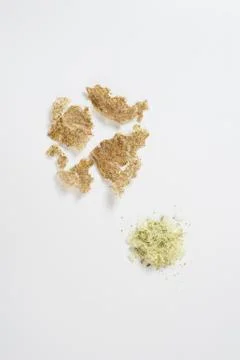 Pounded coriander with remnants of rice Stock Photos