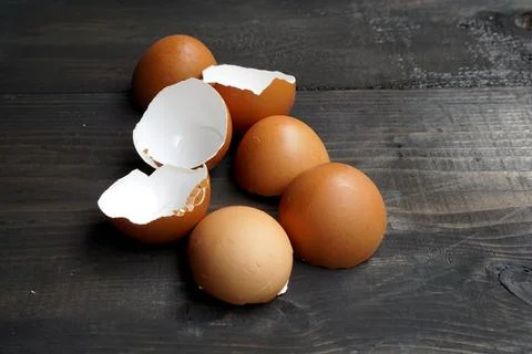 Pounded eggshells can be used as fertilizer. Stock Photos