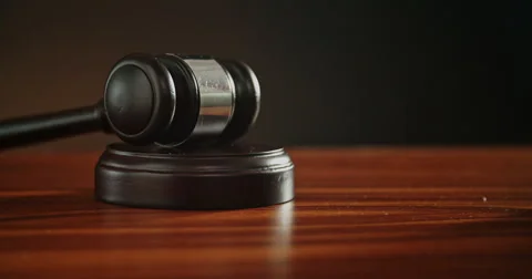 Pounding Gavel on Block Stock Footage 57541186