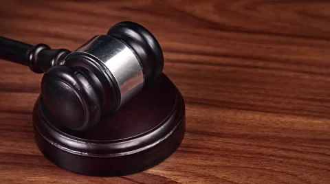 Pounding Gavel on Block Stock Footage 57541538