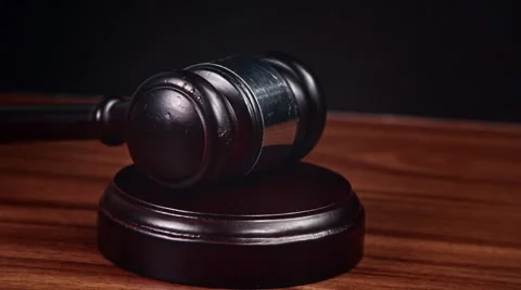 Pounding Gavel on Block Stock Footage 57541665