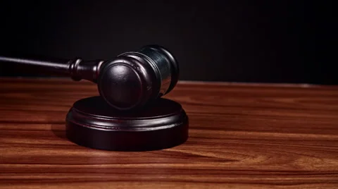 Pounding Gavel on Block Stock Footage 57541715