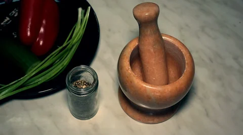 The pounding of the spices Stock Footage 35162941
