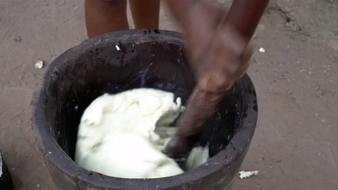 Pounding Yam Stock Footage 151183203