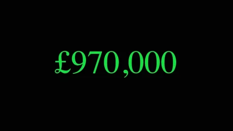 Pounds growth timer up to one million pounds Money Countdown, 1000000. Stock Footage 234299159