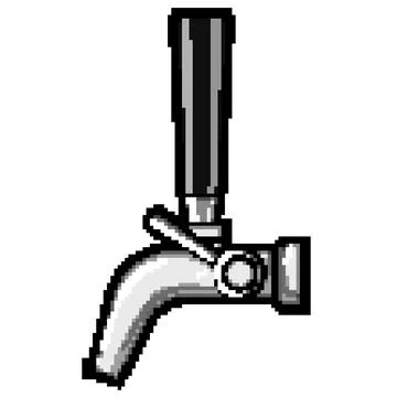Pour beer tap pixel art vector illustration Stock Illustration