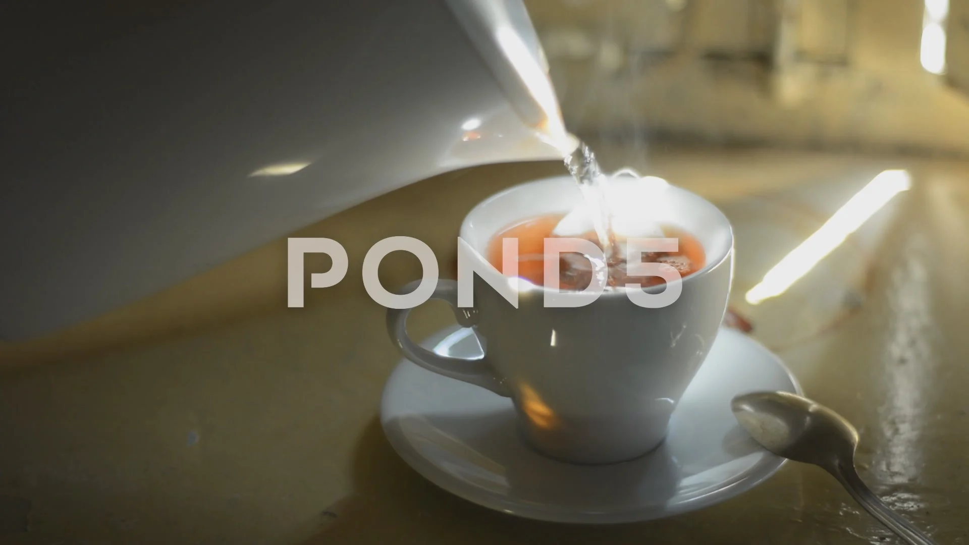 Pour boiling water into the cup Stock Video Footage by ©sgorin #54567653