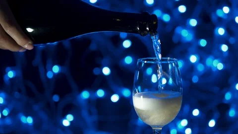 Pour from the bottle a champagne. Stock Footage 114559917