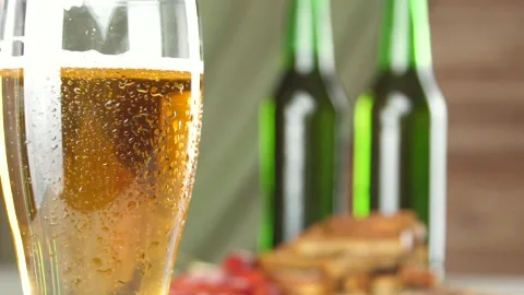 Pour cold beer with bubbles Stock Footage 88582540