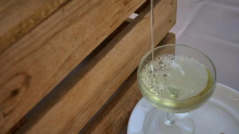 Pour a cold drink into a glass. self-service. Copy space. place for text Stock Footage 279191606