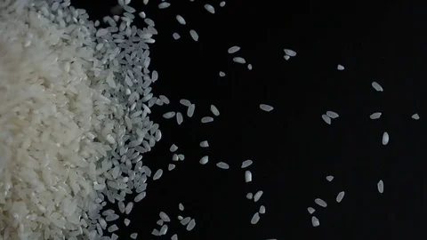 Pour grain rice left Video stock 74248909
