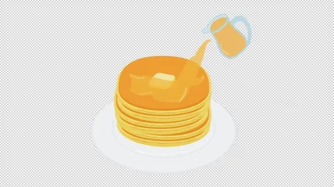 Pour honey on the pancakes  Stock Footage 342030151