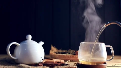 Pour hot tea Stock Footage 305520175