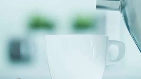 Pour hot water to coffee cup with smoke. Stock Footage 104324959