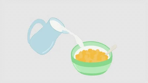 Pour milk on the cornflakes Stock Footage 341774554