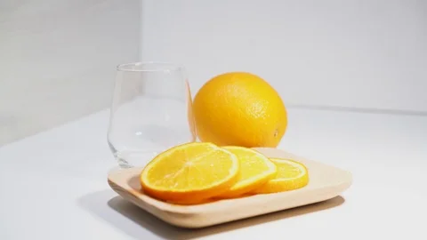 Pour orange juice Stock Footage 97301696