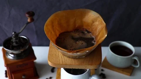 Pour over coffee brewing Stock Footage 150720178