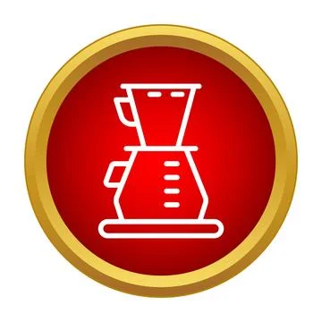 Pour over coffee brewing method outline icon Ilustração Stock