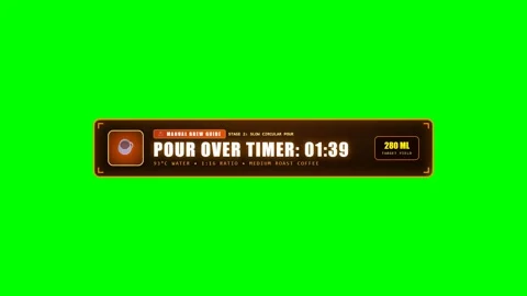 Pour Over Coffee Brewing Timer on Green Screen Stock Footage 346481490