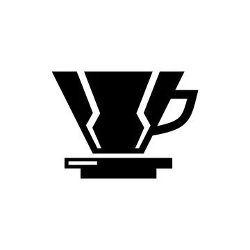 Pour Over Coffee Dripper Cone Icon Stock Illustration