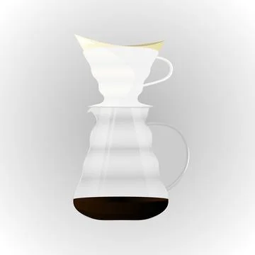 Pour Over Coffee Dripper Stock Illustration