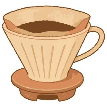 Pour Over Coffee Dripper Illustration Ilustração Stock