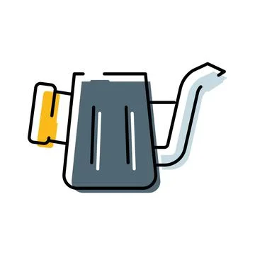 Pour over coffee kettle brewing equipment icon Ilustração Stock