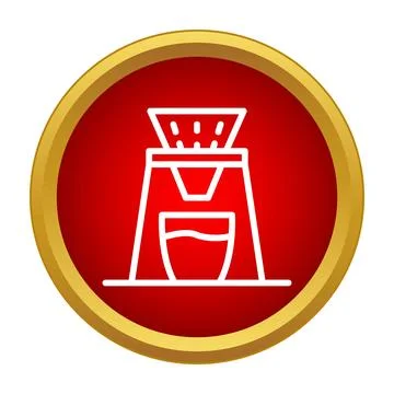 Pour over coffee maker brewing delicious beverage icon Ilustração Stock