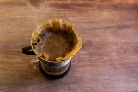 Pour Over Hand Drip Brewed Coffee Fotos de archivo